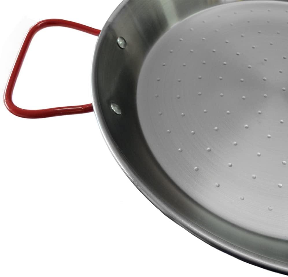 Garcima 15Inch Carbon Steel Paella Pan, Silver ImpeccableO