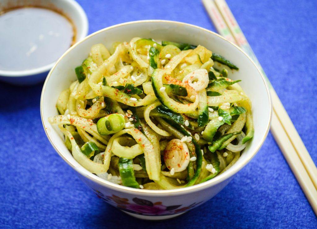 Spiralized Korean Cucumber Salad