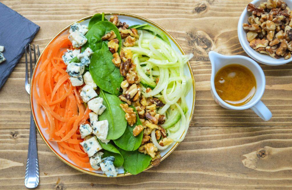 Spiralizer Salad with Blue Cheese and Walnuts