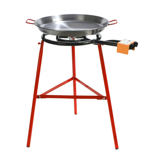 ICO by PAELO Tabarca 20" Paella Pan Set with Dual-Ring Burner & 30" Reinforced Tripod Stand | Authentic Garcima, Made in Spain | Serves 14