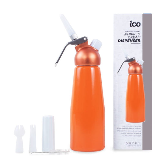 ICO Orange Aluminum Whipped Cream Maker Dispenser (1 Pint/0.5L)