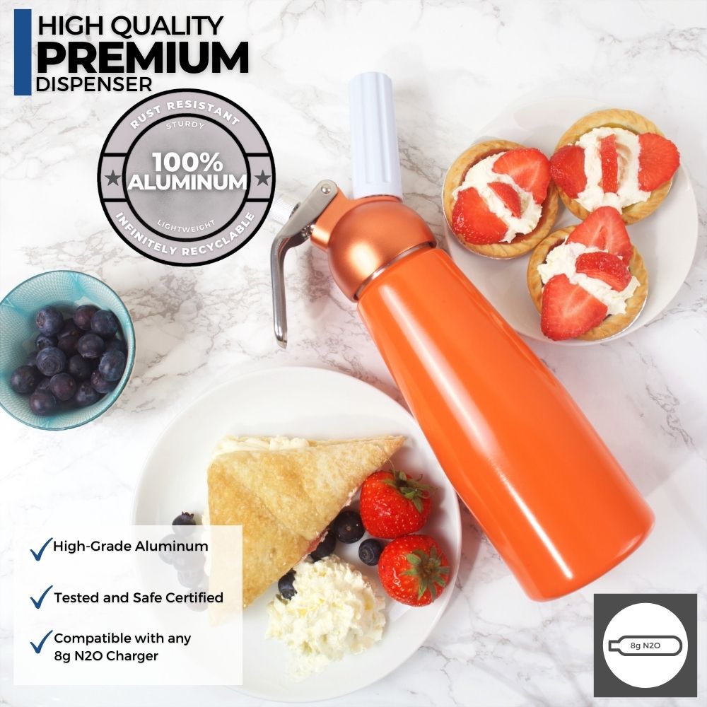 Stainless Steel Whipped Cream Dispenser with N2o Chargers