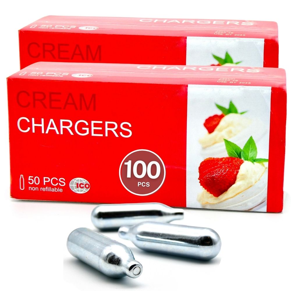 ICO 8g N2O Whip Cream Cartridges, Whipped Cream Chargers, 100 Count