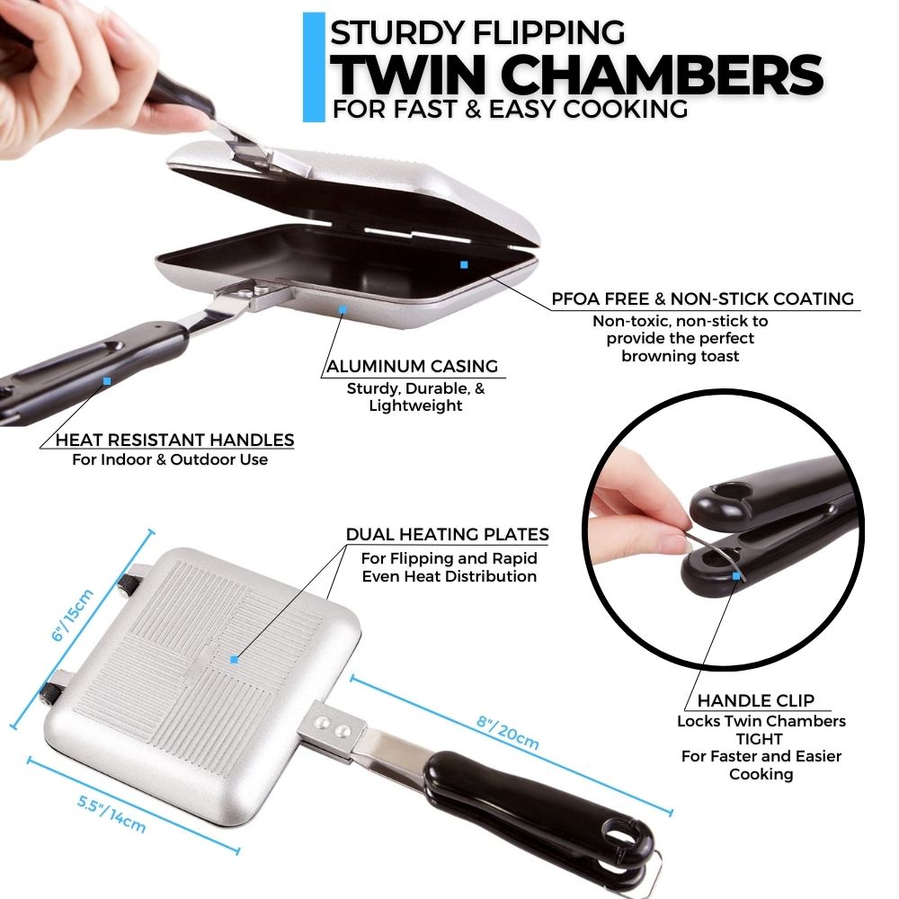 ICO Sandwich Toaster, Camping Sandwich Maker for Stovetop or Outdoors.