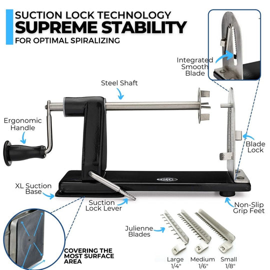 ICO 4-Blade Metal Vegetable Spiralizer, Black