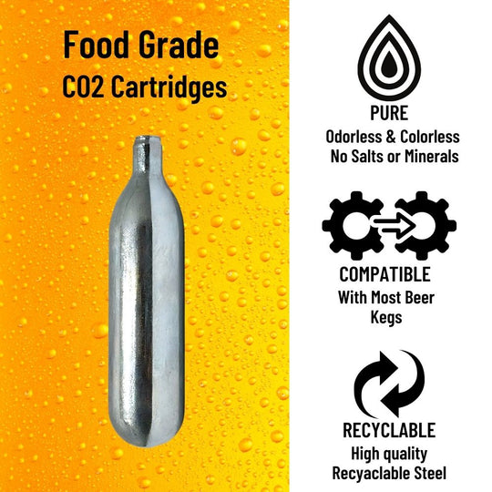 ICO 16g CO2 Cartridges, NON-THREADED