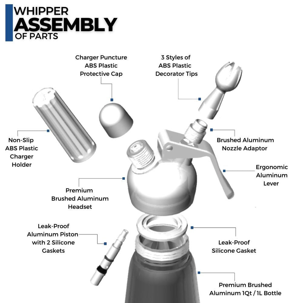Whipped Cream Dispenser Professional Aluminum Culinary Canister Cream –  AOOKMIYA