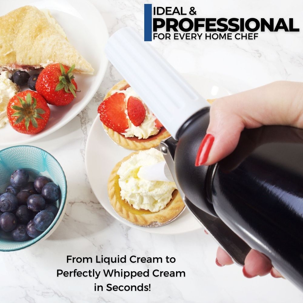 ICO Black Aluminum Whipped Cream Maker Dispenser (1 Pint/0.5L)