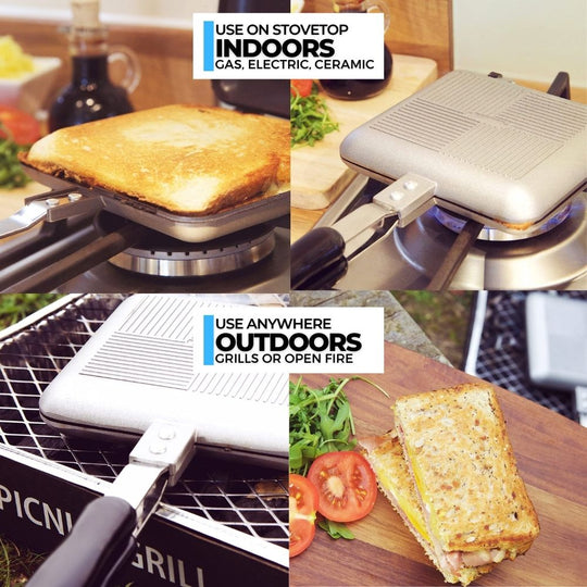 ICO Sandwich Toaster, Camping Sandwich Maker for Stovetop or Outdoors.