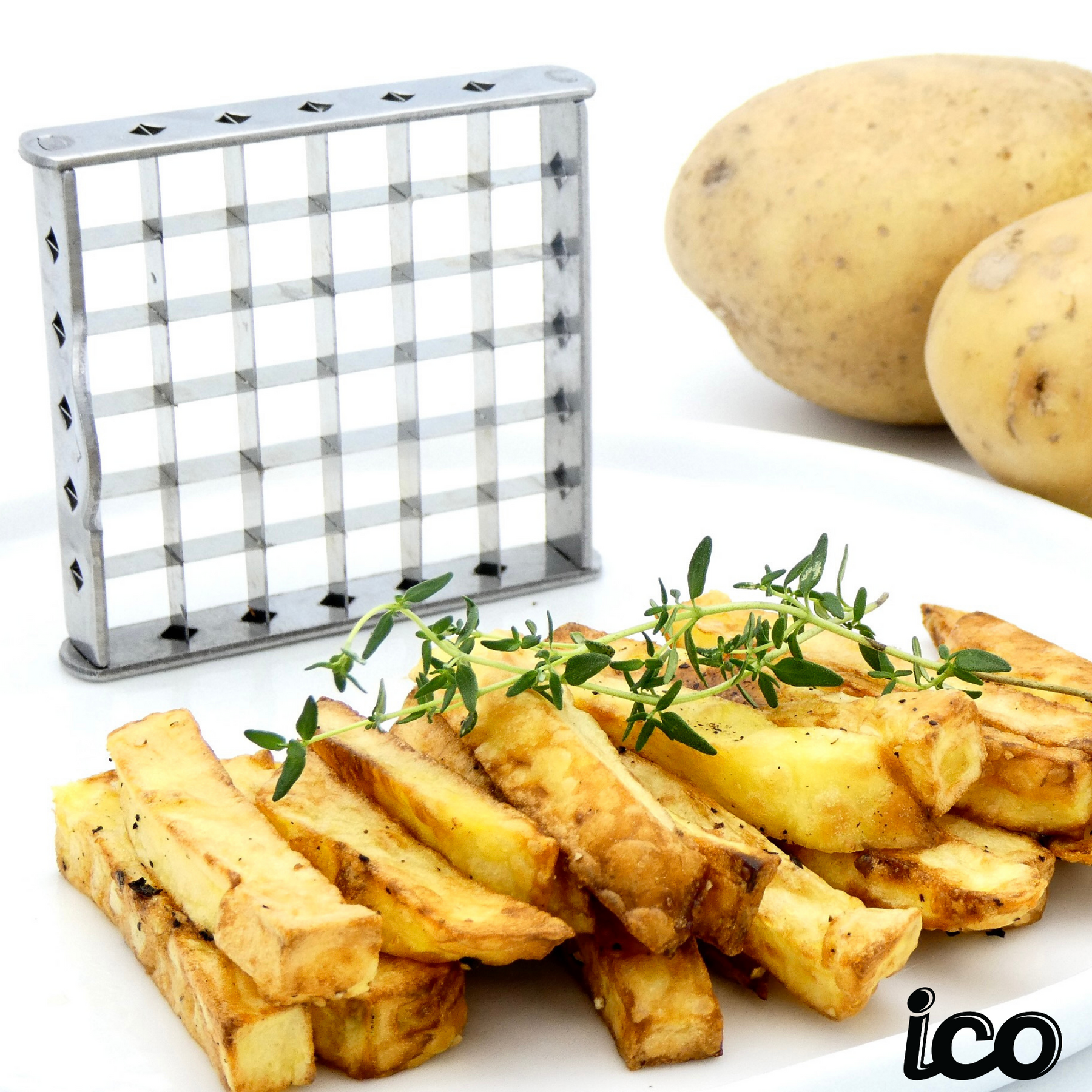 ICO Potato Cutter and Vegetable Dicer with Stainless Steel Blade