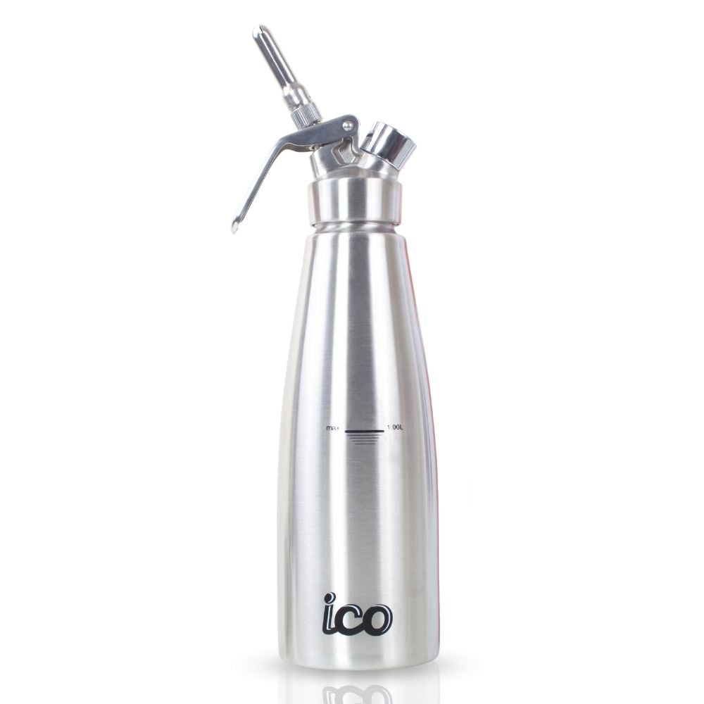 ICO Professional All Stainless Steel Whipped Cream Maker Dispenser (1 Quart/ 1L)