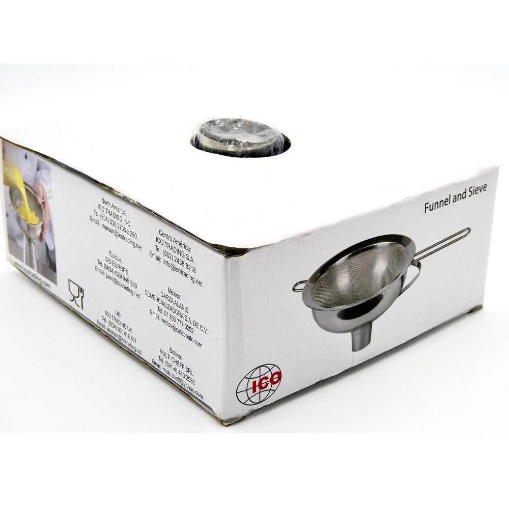ICO Stainless Steel Funnel and Sieve for Whipped Cream Dispensers, Canning and Other Infusions