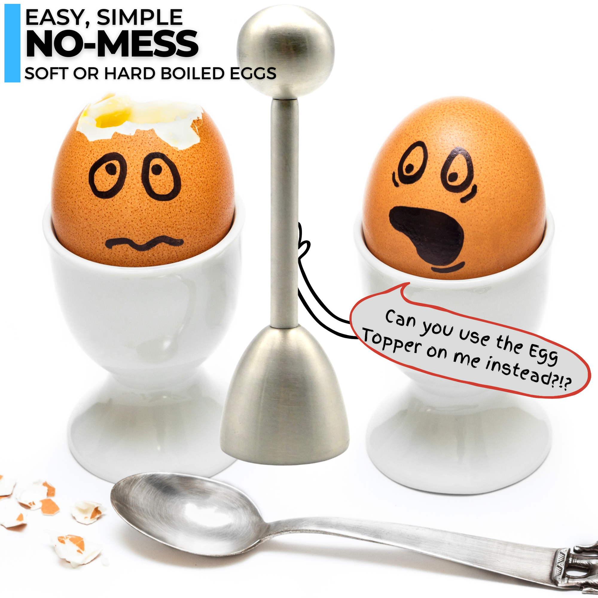 1pc Stainless Steel Egg & Topper Tool For Removing The Top Of Soft