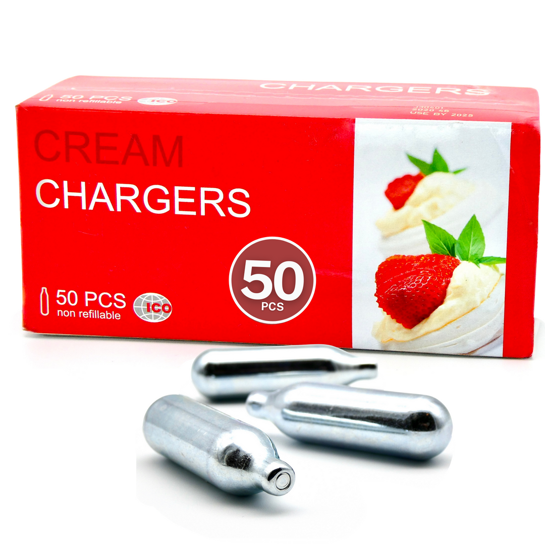 ICO 8g N2O Whip Cream Cartridges, Whipped Cream Chargers, 50 Count