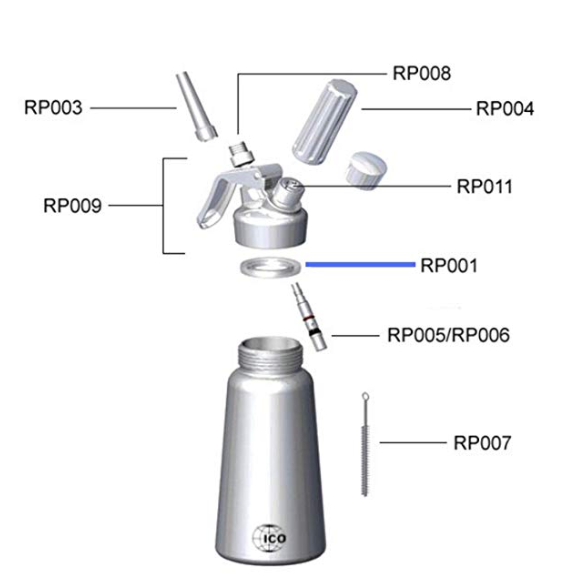 ICO Replacement Valve for Attaching Piston/Nozzle - ICO USA STORE