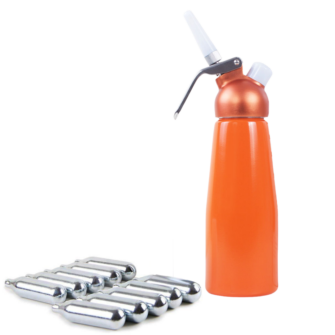 ICO Orange Aluminum Whipped Cream Maker Dispenser (1 Pint/0.5L)