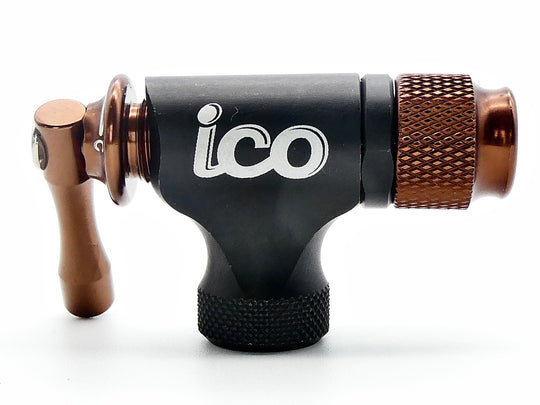 ICO CO2 Inflator For Bike Tires + Insulated Sleeve For Presta And Schrader Valves